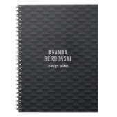 Monochromatisches, schwarz-graues geometrisches Mu Notizblock (Vorderseite)