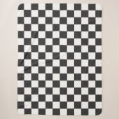 Monochromatisches Schwarz-weiß-Quadrat-Muster Sherpadecke (Vorderseite)