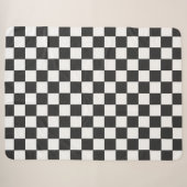 Monochromatisches Schwarz-weiß-Quadrat-Muster Sherpadecke (Vorderseite (Horizontal))
