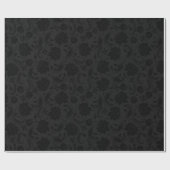 Monochromatisches schwarzes Blumenstaubmuster auf  Geschenkpapier (Flach)