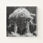Monochromatisches Sci-Fi-Blueprint Notizblock (Rückseite)
