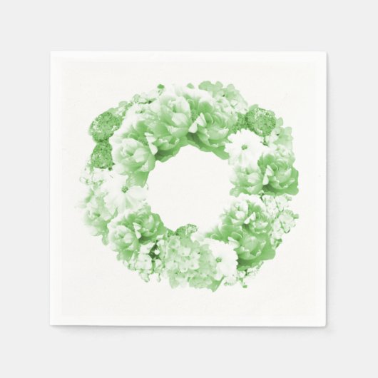 Monochromatisches Spearmint-Grünpapier Napkins Serviette (Vorderseite)