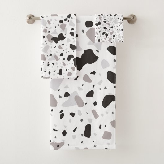 Monochromatisches Terrazzo-Muster Badhandtuch Set (Insitu)