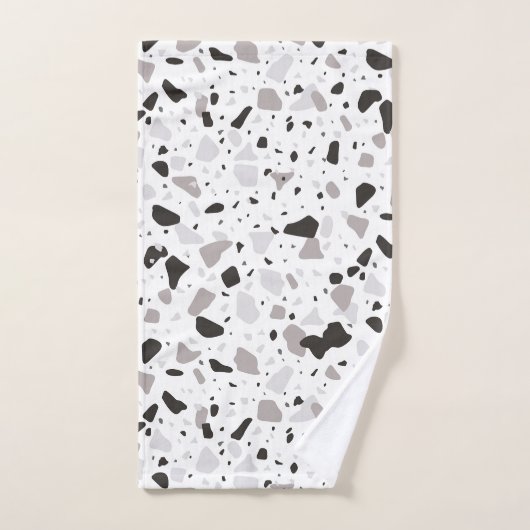 Monochromatisches Terrazzo-Muster Badhandtuch Set (Handtuch)