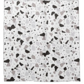 Monochromatisches Terrazzo-Muster Duschvorhang (Vorderseite)