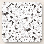 Monochromatisches Terrazzo-Muster Getränkeuntersetzer (Vorderseite)