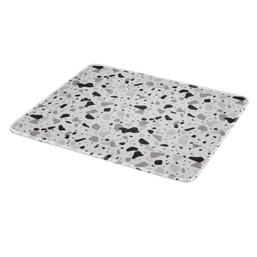 Monochromatisches Terrazzo-Muster Schneidebrett (Ecke)