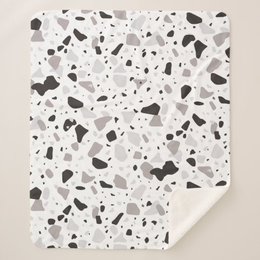 Monochromatisches Terrazzo-Muster Sherpadecke (Vorderseite)