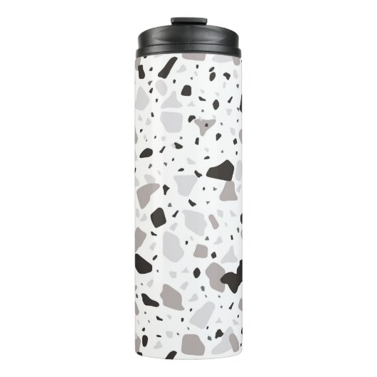 Monochromatisches Terrazzo-Muster Thermosbecher (Vorderseite)