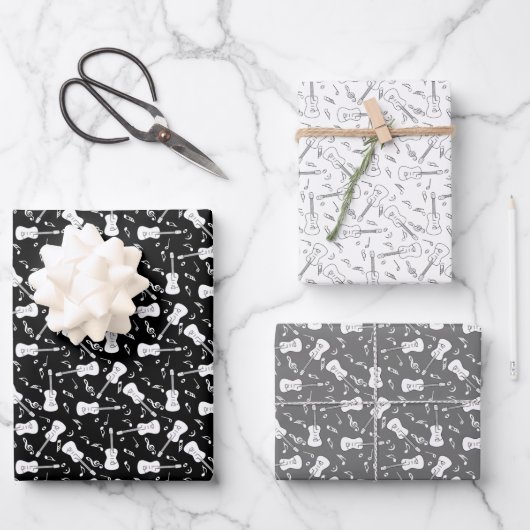 Monochromatisches Wrapping Paper Flat Sheet Set 3 Geschenkpapier Set (Vorderseite)