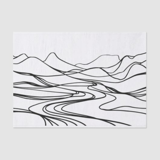 Monochromatisches Zen-Tranquility-Papierpapier Seidenpapier (Vorderseite)