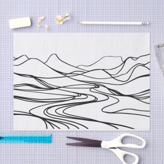 Monochromatisches Zen-Tranquility-Papierpapier Seidenpapier (Handwerk)