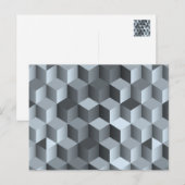 Monochrome 3D-Cube-Design Postkarte (Vorne/Hinten)