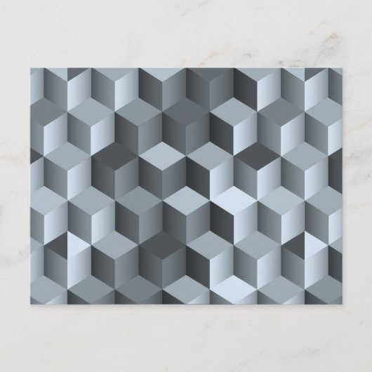 Monochrome 3D-Cube-Design Postkarte (Vorderseite)
