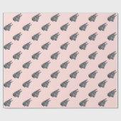 monochrome Abbildung des niedlichen Esels Geschenkpapier (Flach)