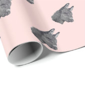 monochrome Abbildung des niedlichen Esels Geschenkpapier (Rolleneckpunkt)