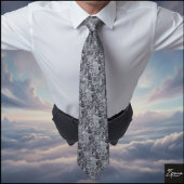 Monochrome Abstract Dense Organic Geometric Repeat Krawatte