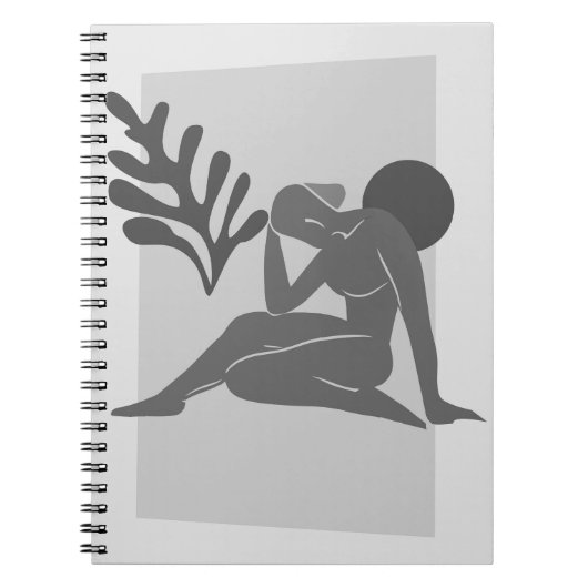 Monochrome Abstrakte Abbildung Notebook Notizblock (Vorderseite)