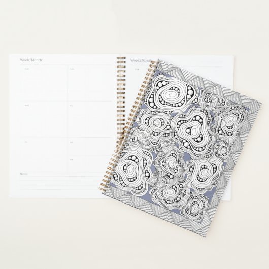 Monochrome Abstrakte Blätenfolie Planer (Anzeige)