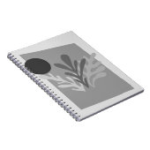 Monochrome Abstrakte Blätter Notebook Notizblock (Rechte Seite)