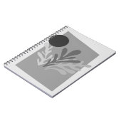 Monochrome Abstrakte Blätter Notebook Notizblock (Linke Seite)