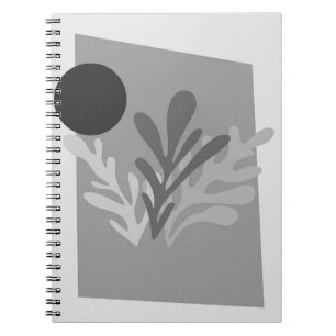 Monochrome Abstrakte Blätter Notebook Notizblock