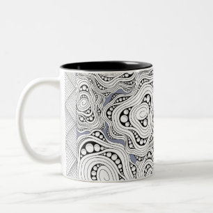 Monochrome Abstrakte Blume Tasse