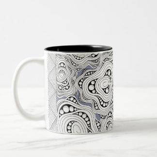 Monochrome Abstrakte Blume Tasse