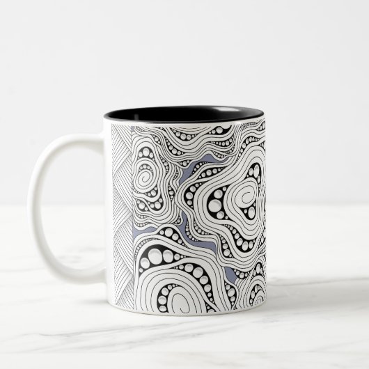 Monochrome Abstrakte Blume Tasse (Links)