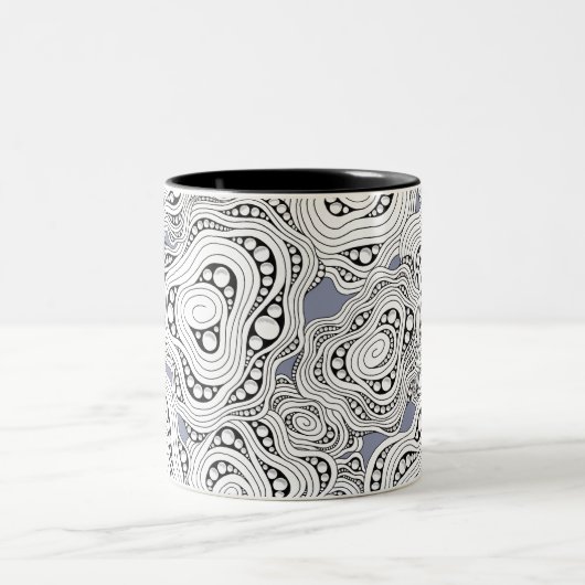 Monochrome Abstrakte Blume Tasse (Mittel)