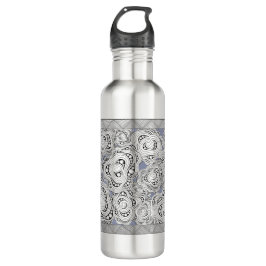 Monochrome Abstrakte Blume Thermal Tumbler Edelstahlflasche