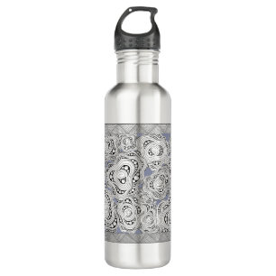 Monochrome Abstrakte Blume Thermal Tumbler Edelstahlflasche