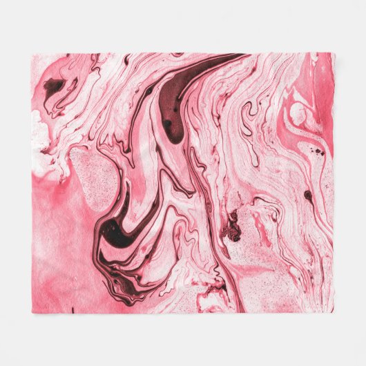 Monochrome Abstrakte Wasserpinsel, Red Futuristi Fleecedecke (Vorderseite (Horizontal))