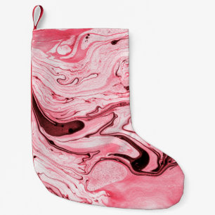 Monochrome Abstrakte Wasserpinsel, Red Futuristi Kleiner Weihnachtsstrumpf