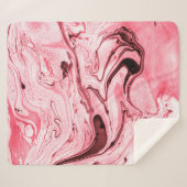 Monochrome Abstrakte Wasserpinsel, Red Futuristi Sherpadecke (Vorderseite (Horizontal))