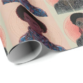 Monochrome Afrofuturist Kings Geschenkpapier (Rolleneckpunkt)