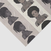 Monochrome Afrofuturist Queens Seidenpapier (Detail)