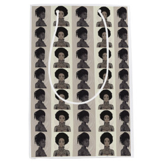 Monochrome Afrofuturistische Königinnen Mittlere Geschenktüte