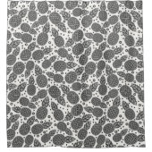 Monochrome Ananas Duschvorhang (Vorderseite)
