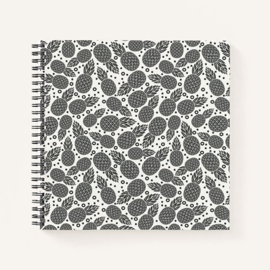 Monochrome Ananas Notizblock (Vorderseite)