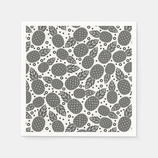 Monochrome Ananas Serviette (Vorderseite)