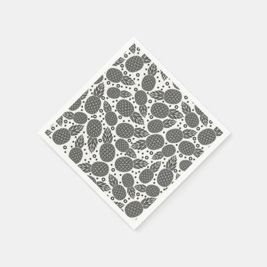 Monochrome Ananas Serviette (Ecke)