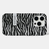 Monochrome Animal Print and Name Case-Mate iPhone Hülle (Rückseite (Horizontal))