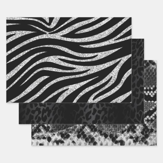 Monochrome Animal Print Collection Geschenkpapier Set (Set)