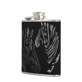 Monochrome Animal Print Zebras Flachmann (Links)