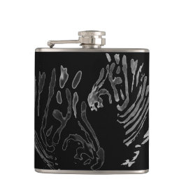 Monochrome Animal Print Zebras Flachmann