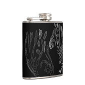 Monochrome Animal Print Zebras Flachmann (Rechts)