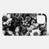 Monochrome antike Flora mit Schmetterlingen Case-Mate iPhone Hülle (Rückseite (Horizontal))