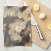 monochrome Aquarellfarben goldfarbene dekorative B Geschirrtuch (Viertel Falte)