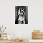 Monochrome Aquarellfarben widerstehen Poster (Küche)